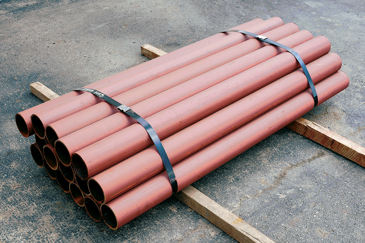 bundle of steel tubing used for making bollards