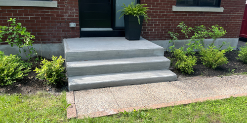 chiseling stamped concrete