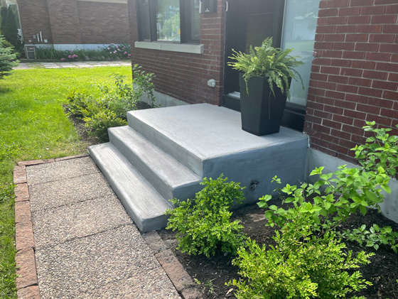 ottawa stamped conrete back patio classic wood stamp in brown