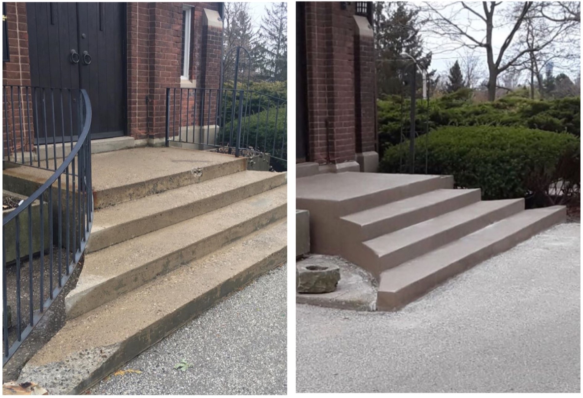 Concrete step repair and resurfacing