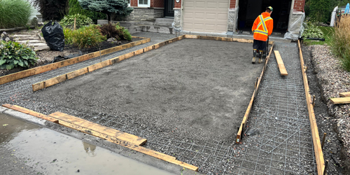 forming and concrete walkway